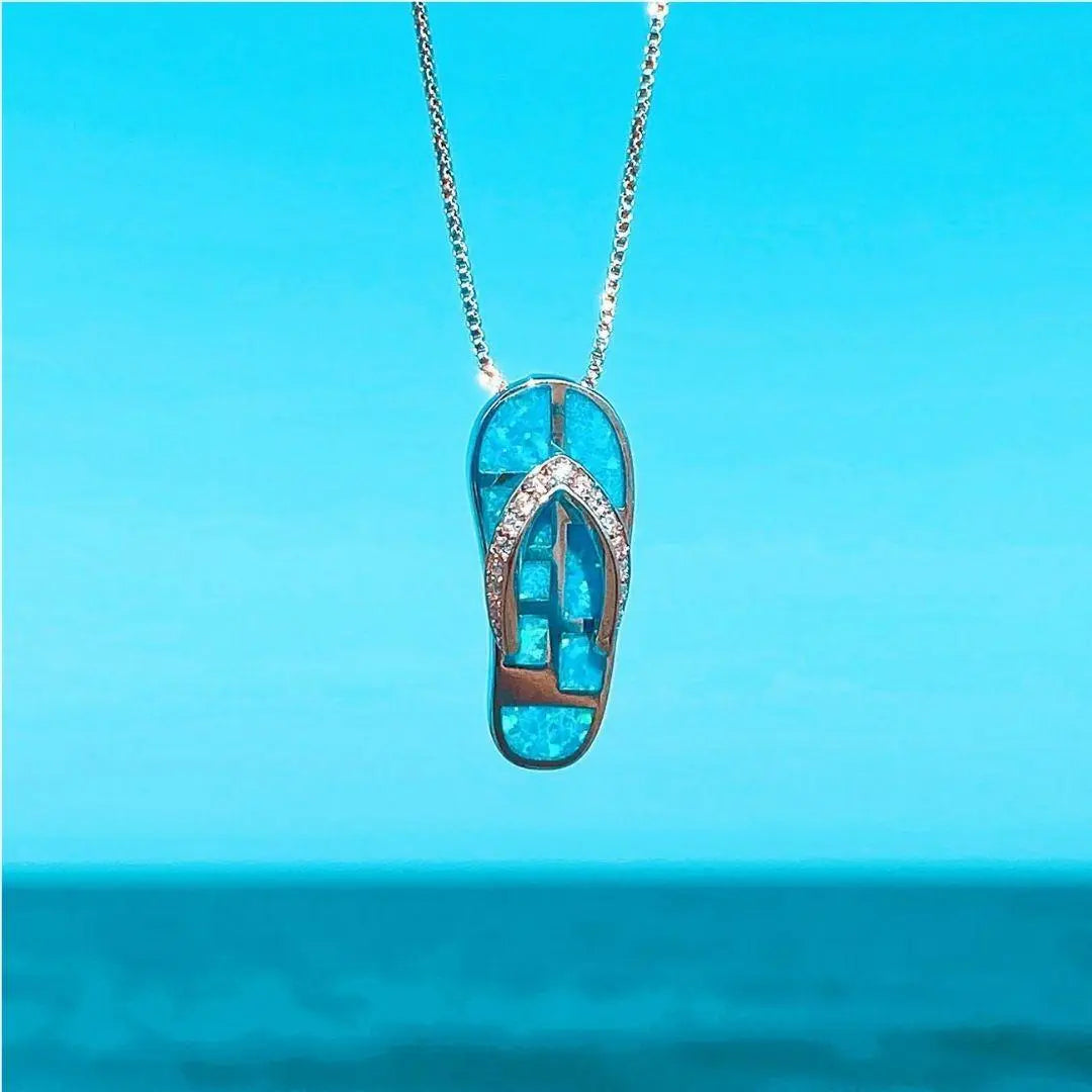 Colier Flip Flop din Opal și Argint
