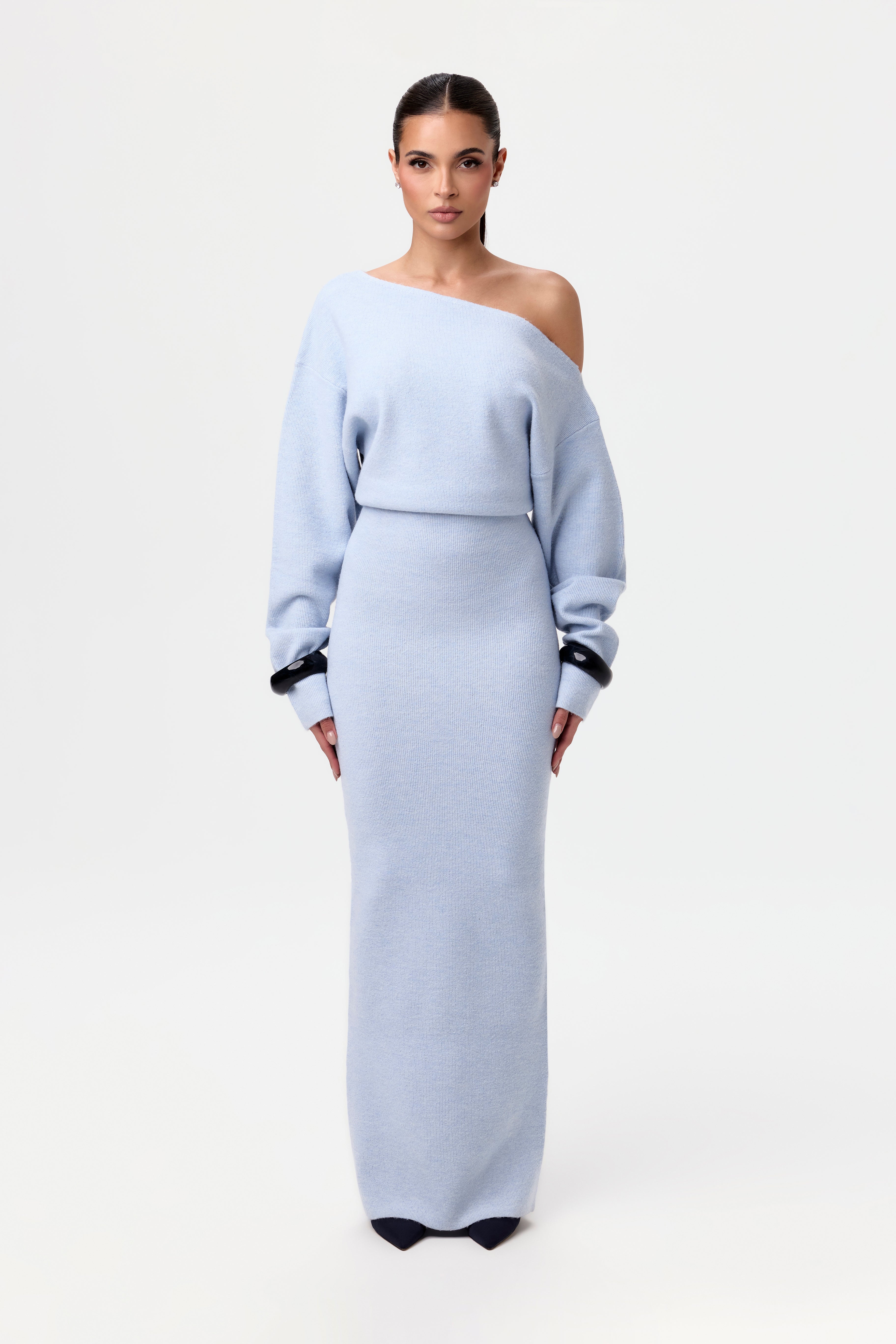 Rosalie – Rochie Maxi Fără Bretele Tricot Elegantă de Damă