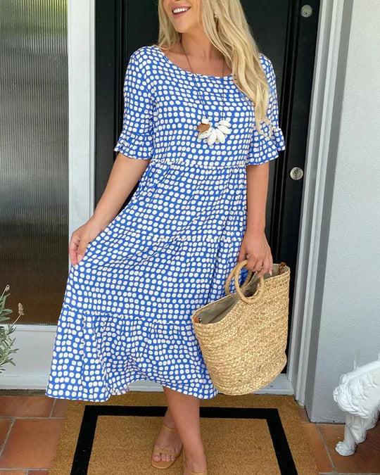 Maria™ - Rochie Midi cu Mâneci Volan