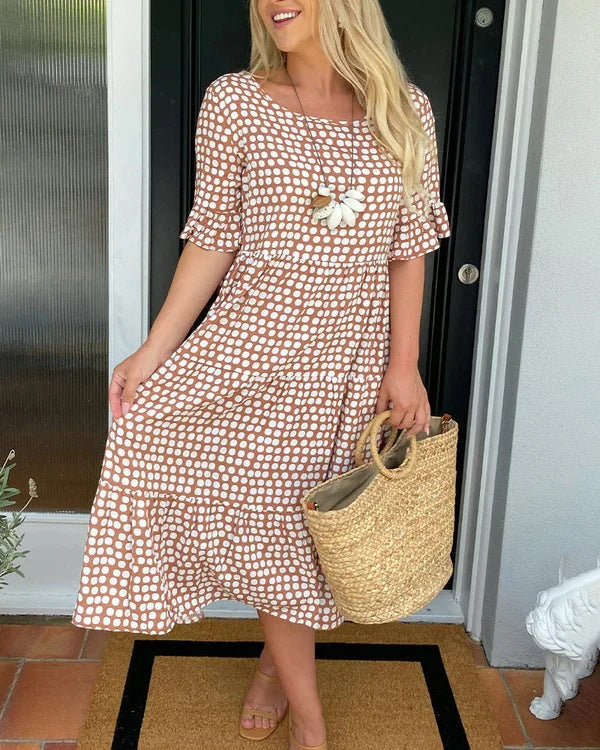 Maria™ - Rochie Midi cu Mâneci Volan
