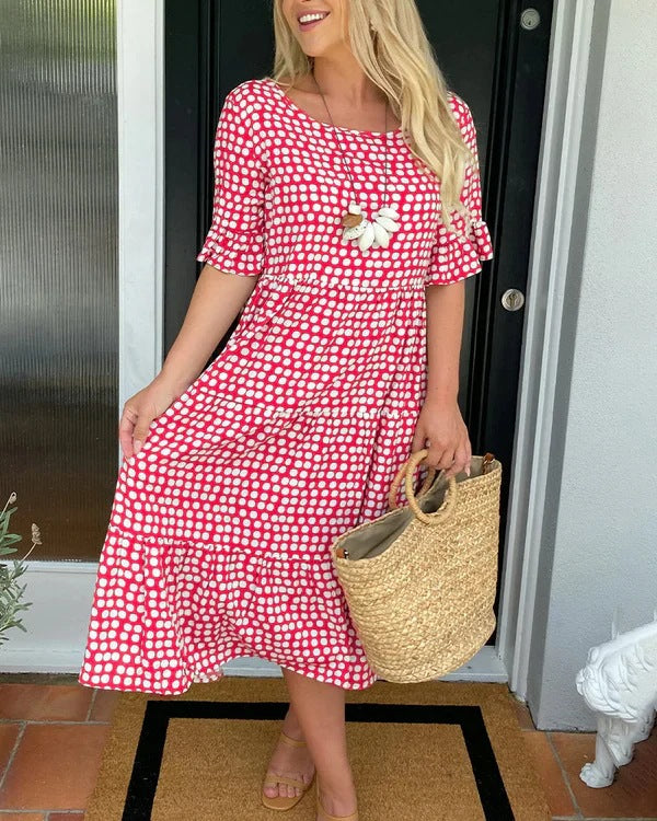 Maria™ - Rochie Midi cu Mâneci Volan