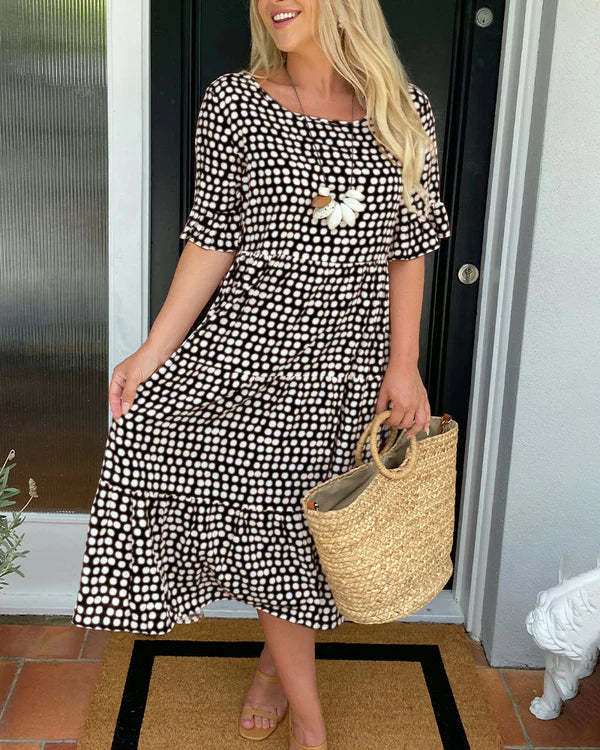 Maria™ - Rochie Midi cu Mâneci Volan