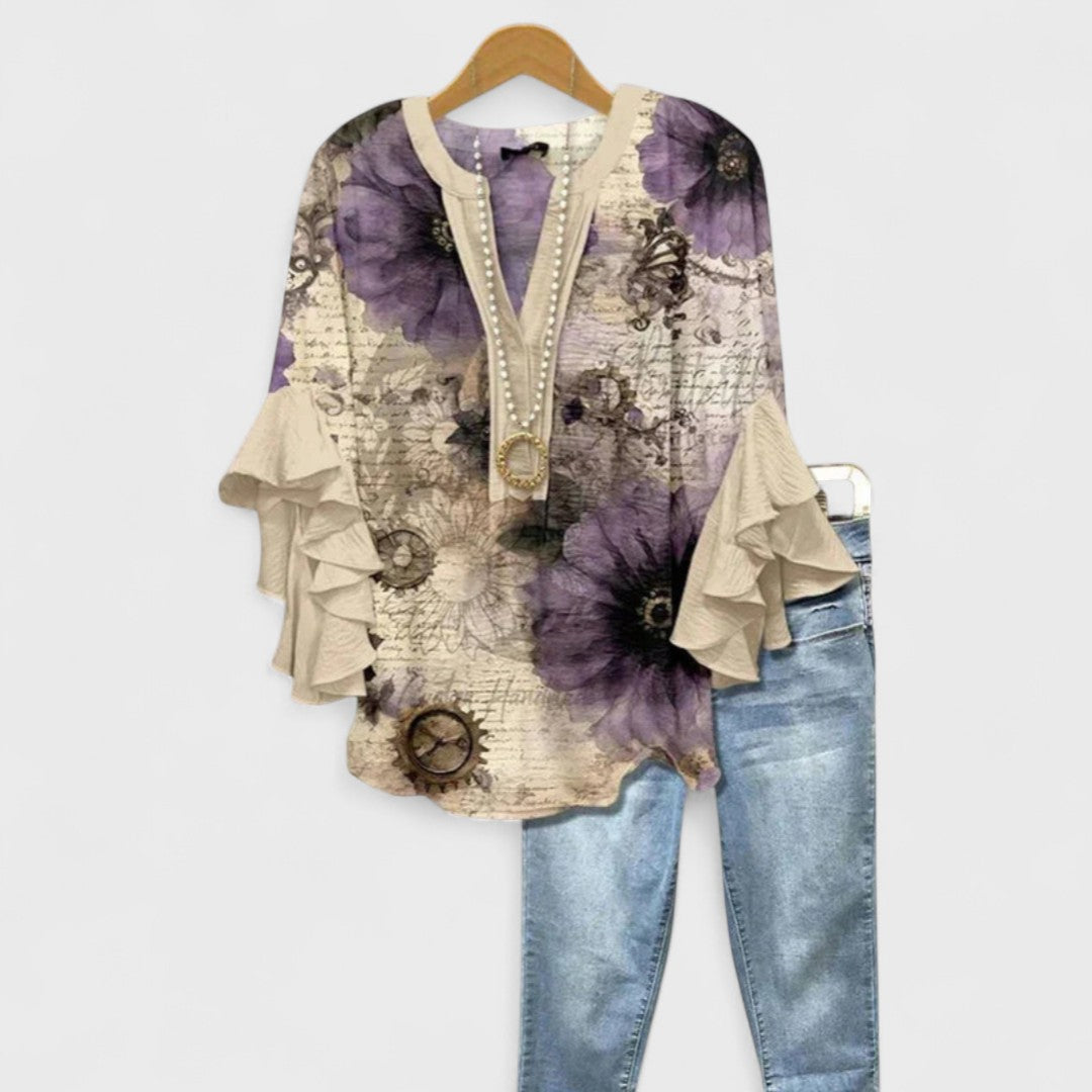 Rachida – Bluză de Damă Elegantă cu Imprimeu Floral