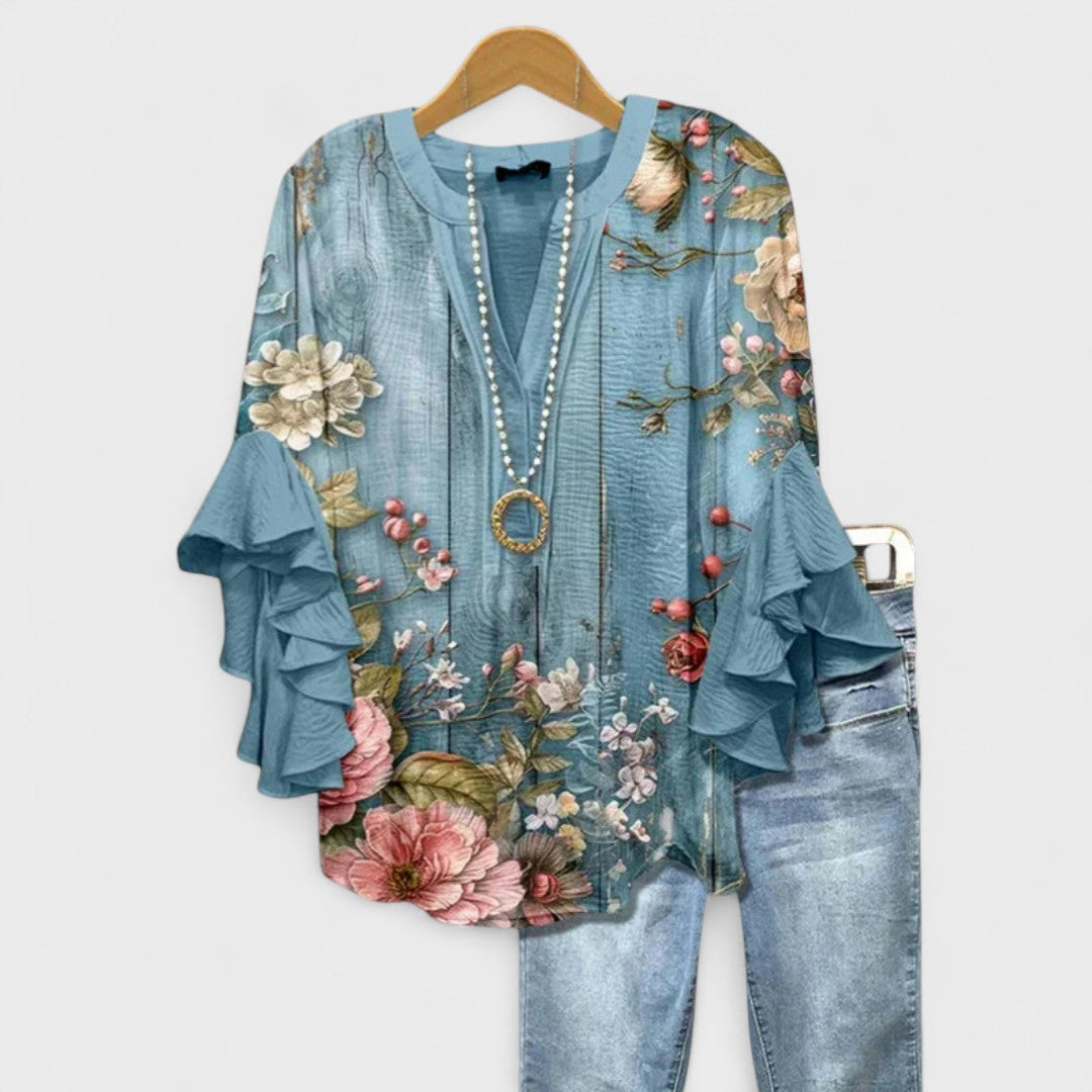 Rachida – Bluză de Damă Elegantă cu Imprimeu Floral