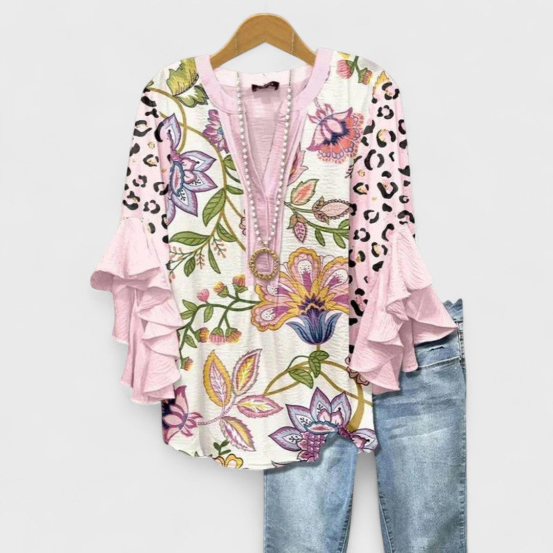 Rachida – Bluză de Damă Elegantă cu Imprimeu Floral