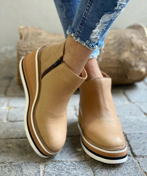 ZOE – Botine Casual de Damă cu Platformă din Piele Vegană