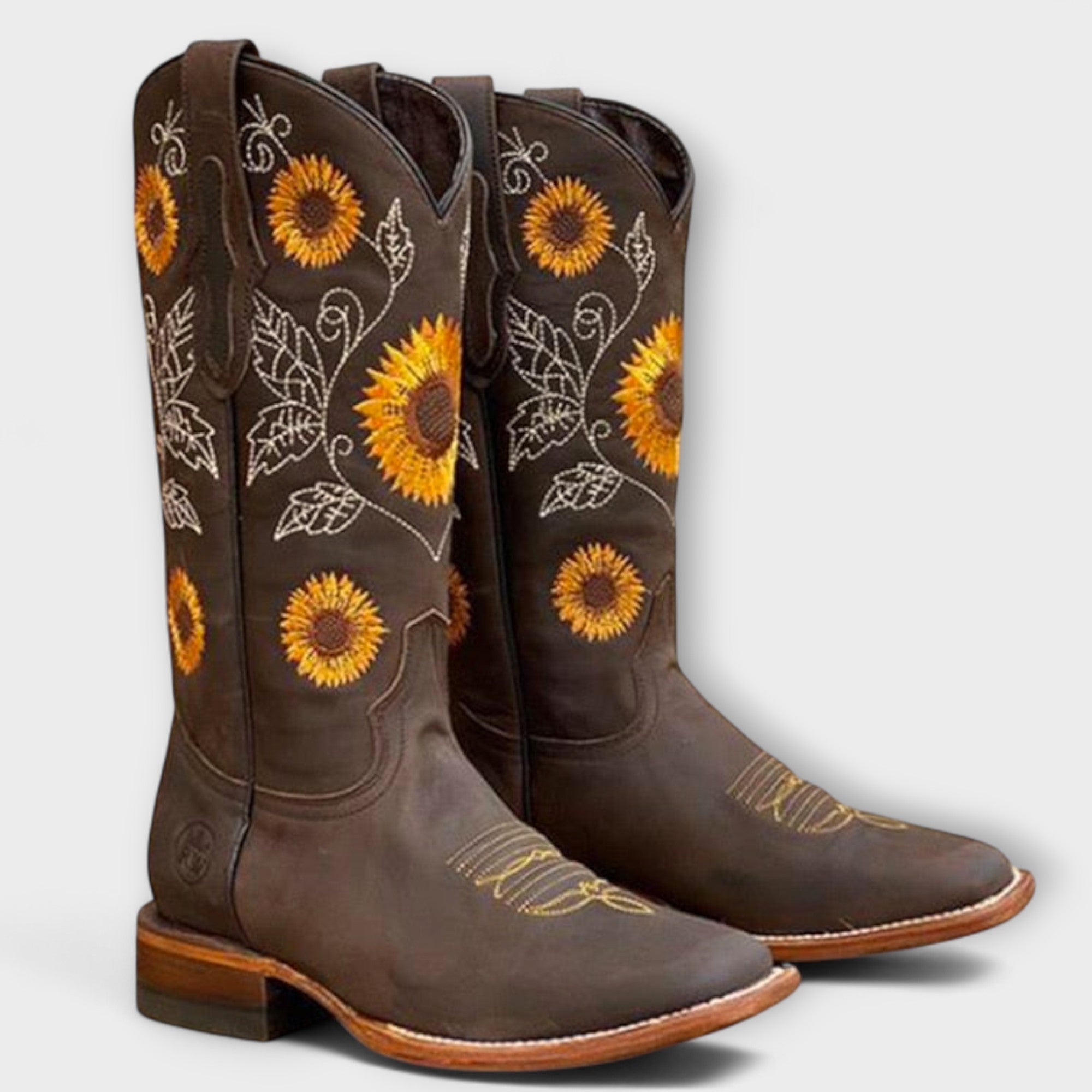 Sofia Delane – Botine de Damă Western cu Toc Stil Sunbloom