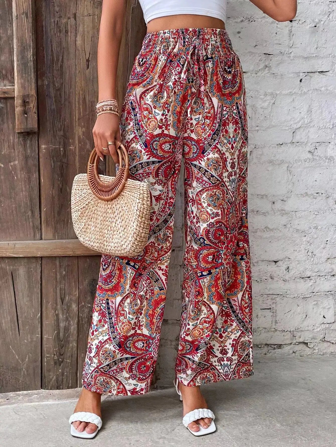 Analyn | Pantaloni Boho cu Croi Relaxat