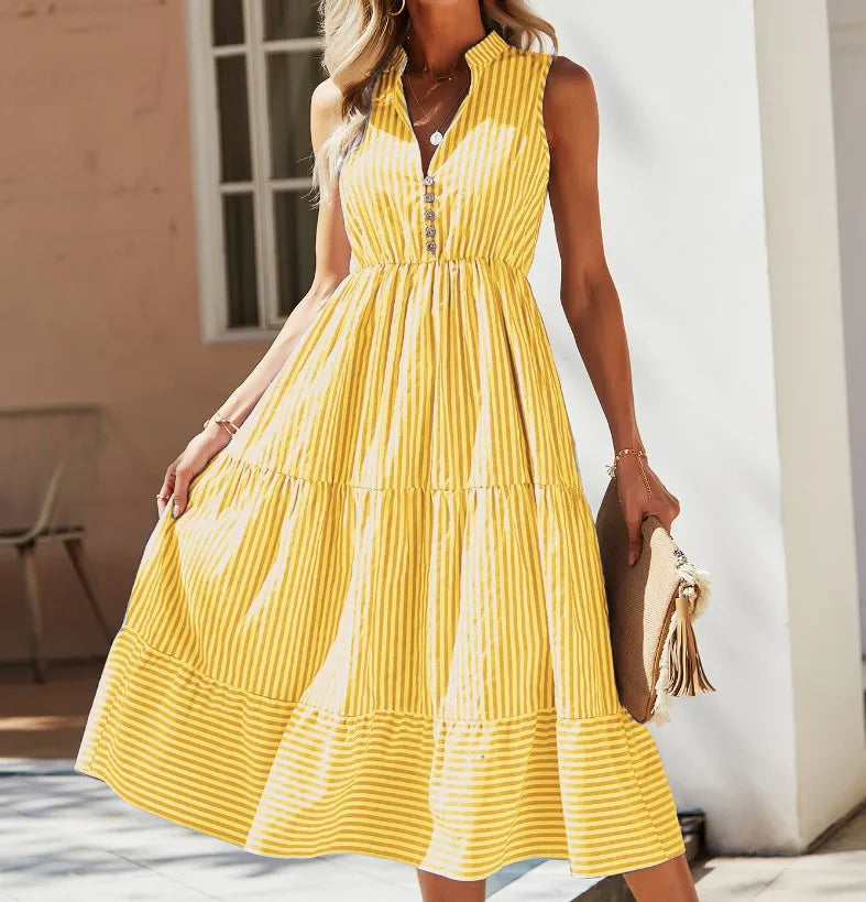 Solstråle – Rochie de Vară Midi Elegantă și Lejeră