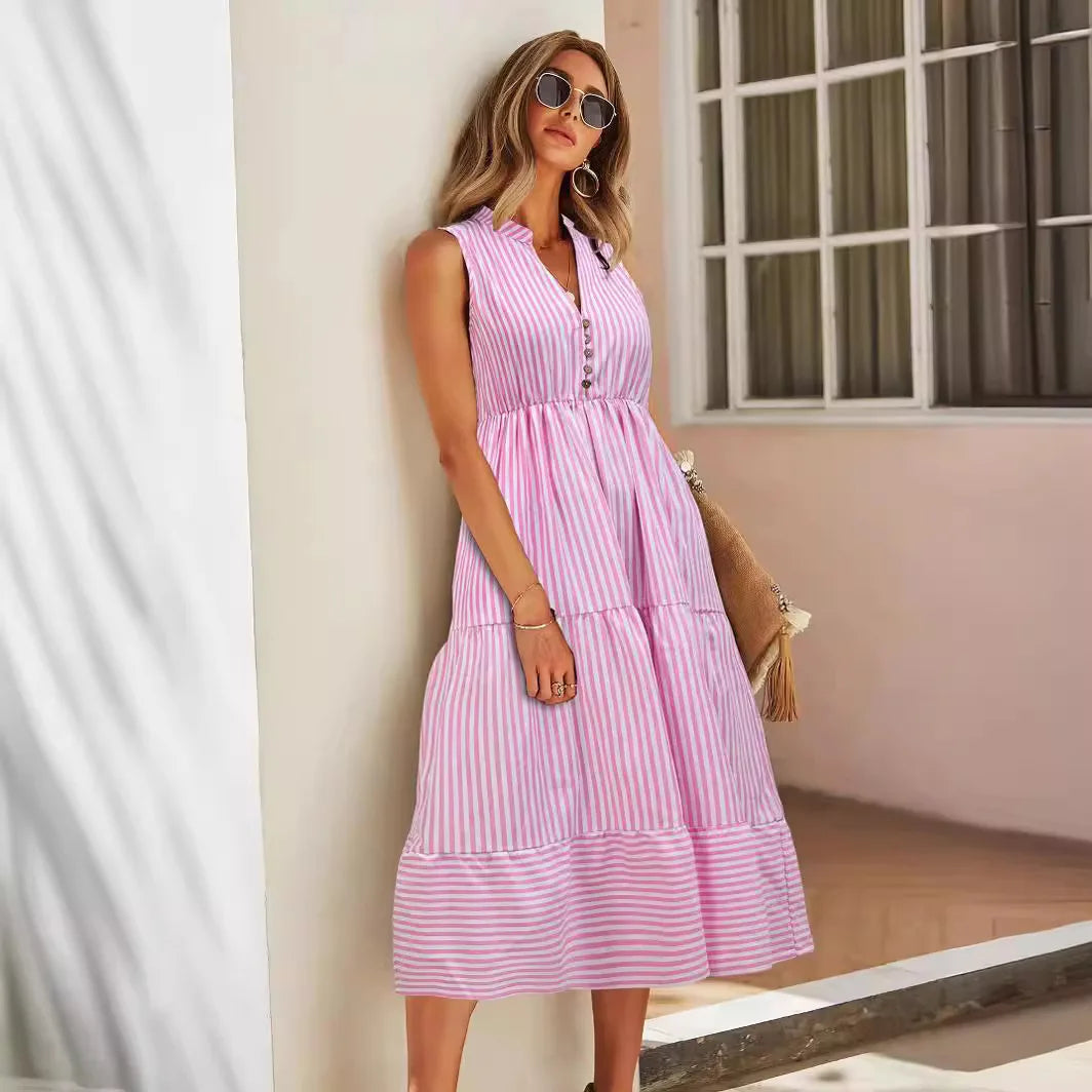 Solstråle – Rochie de Vară Midi Elegantă și Lejeră