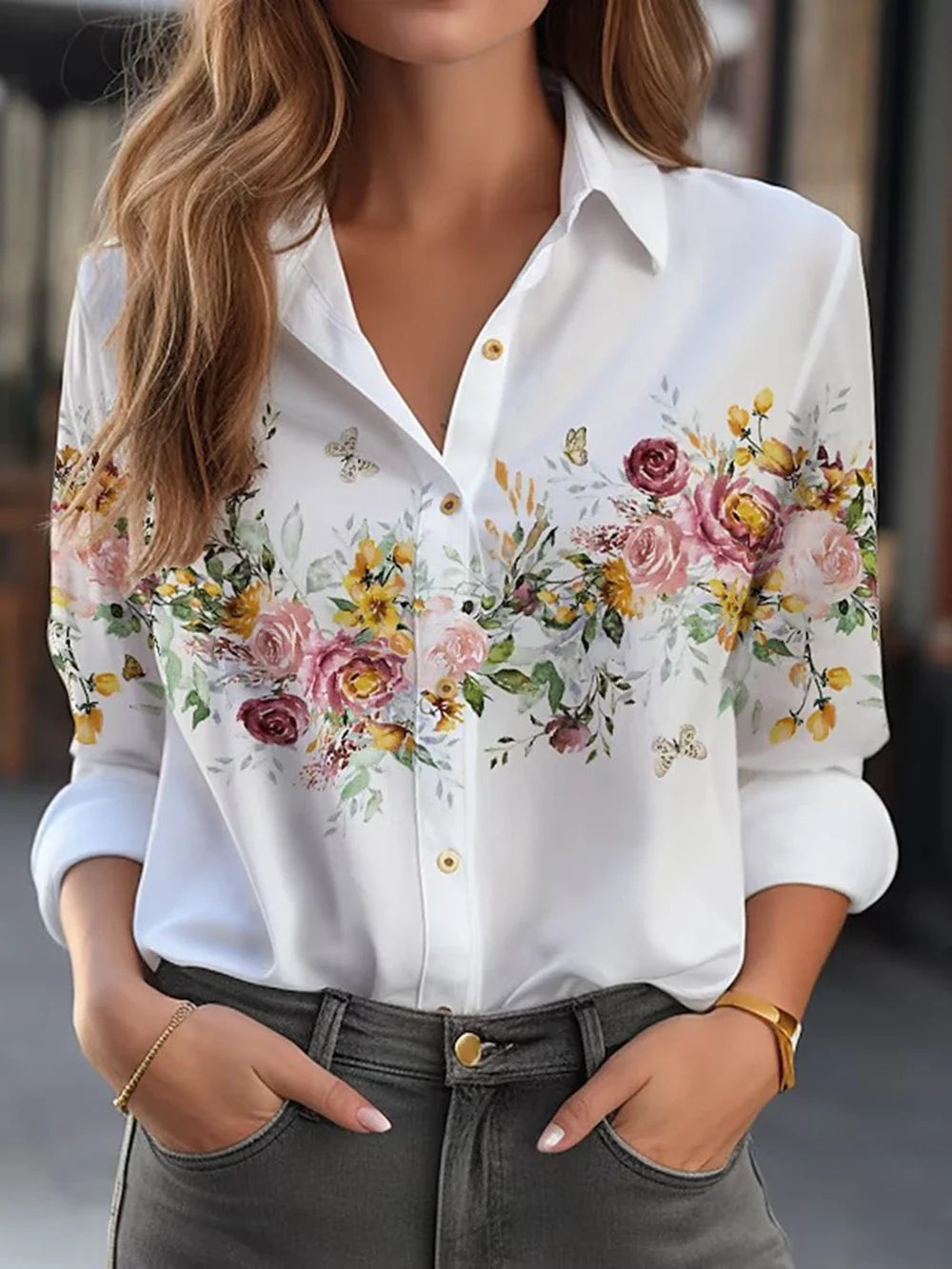 Regine | Bluză elegantă cu design floral