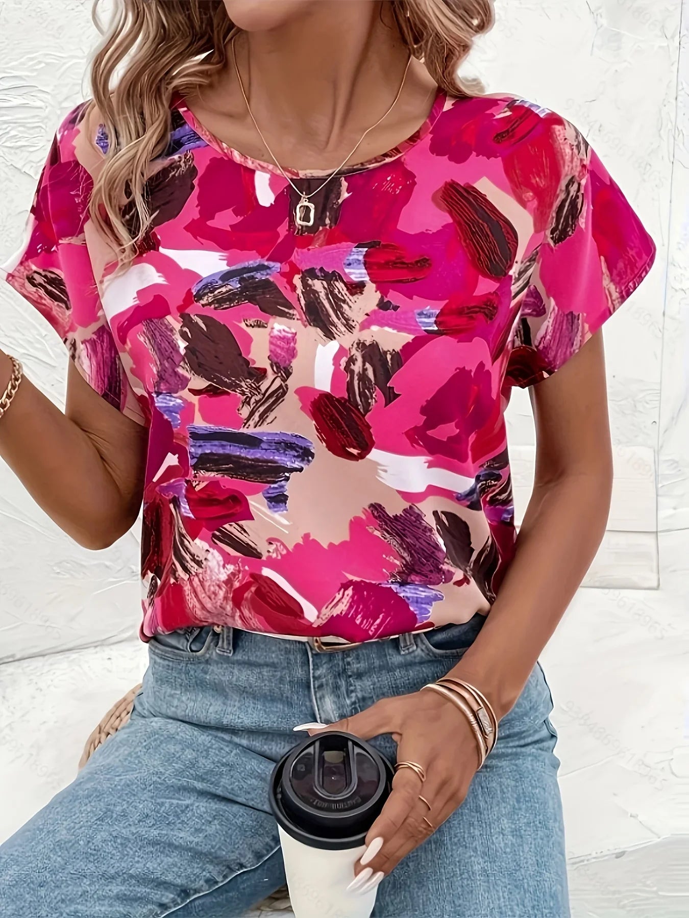 Trudy – Bluză de Damă Elegantă cu Imprimeu Colorat