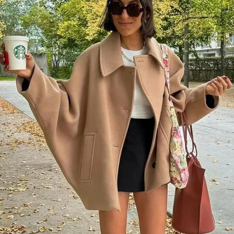 VESPER – Mantou de Damă Elegant Lung Oversized din Țesătură Călduroasă