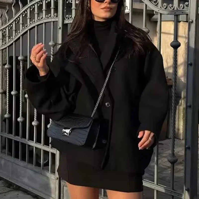 VESPER – Mantou de Damă Elegant Lung Oversized din Țesătură Călduroasă