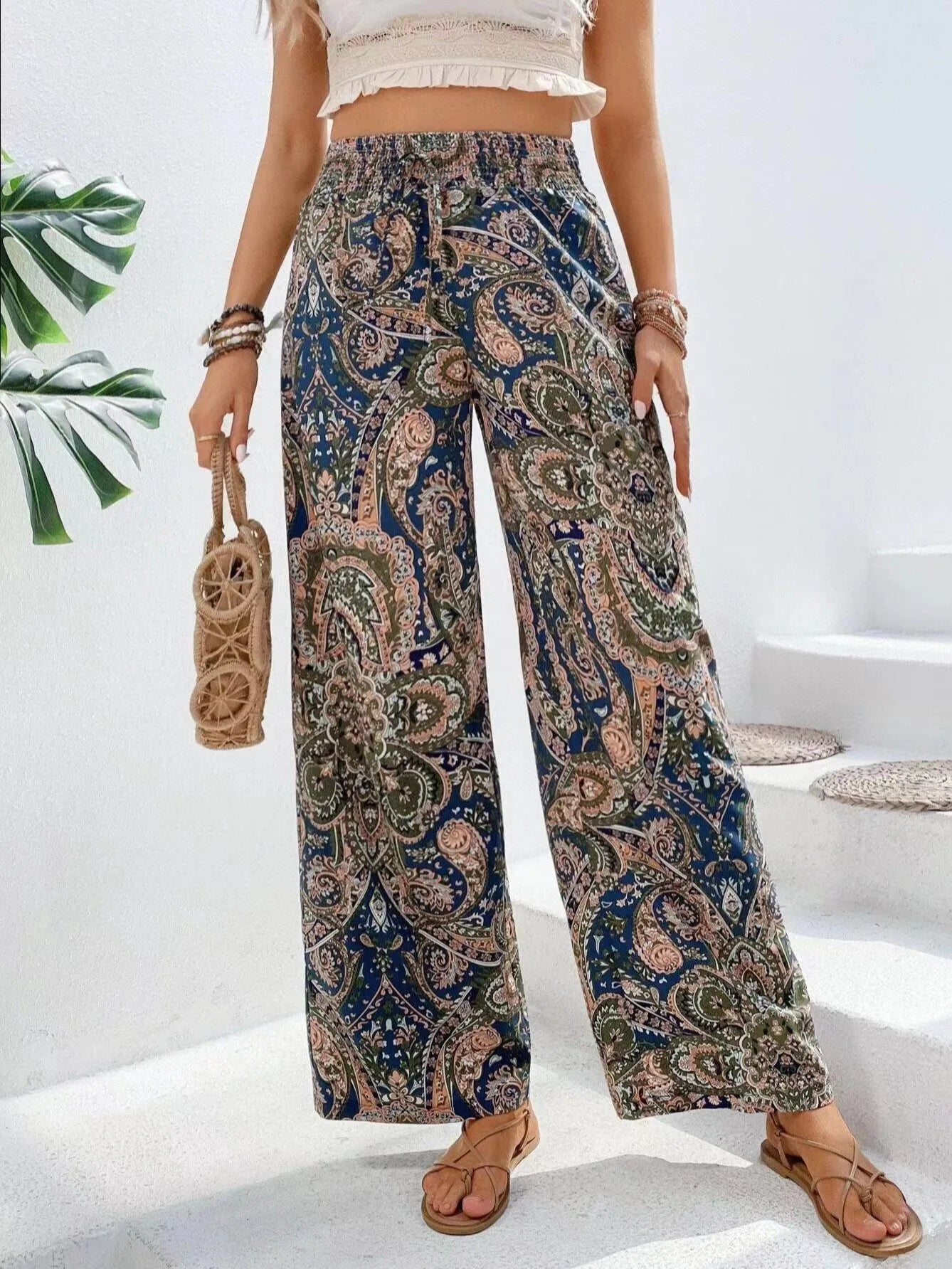 Analyn | Pantaloni Boho cu Croi Oversized