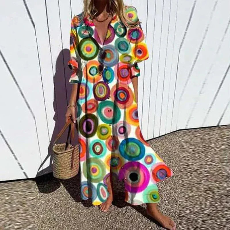 Livina – Rochie Damă Boho Lejeră din Material Respirabil de Vară