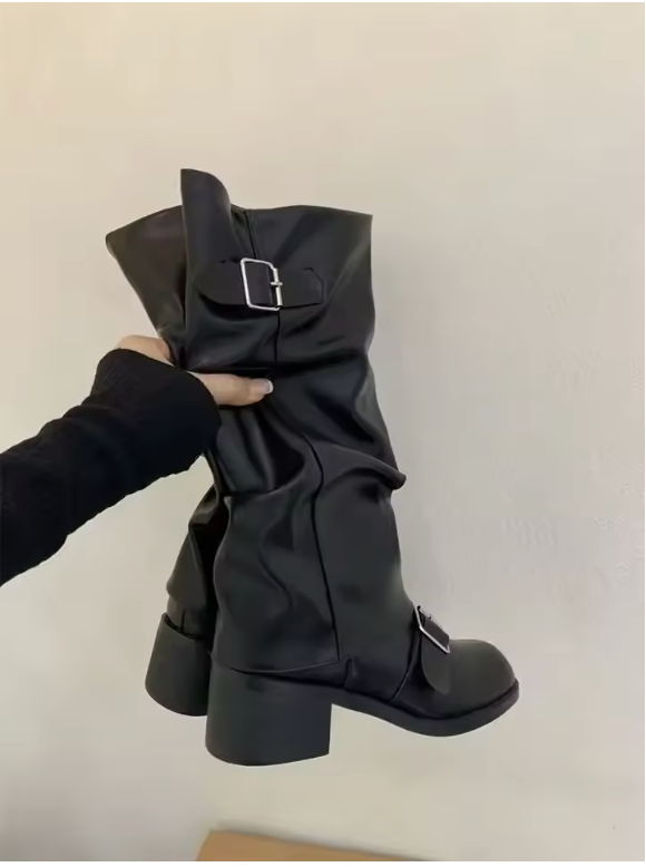 Debra – Botine de Damă din Piele cu Platformă și Curele