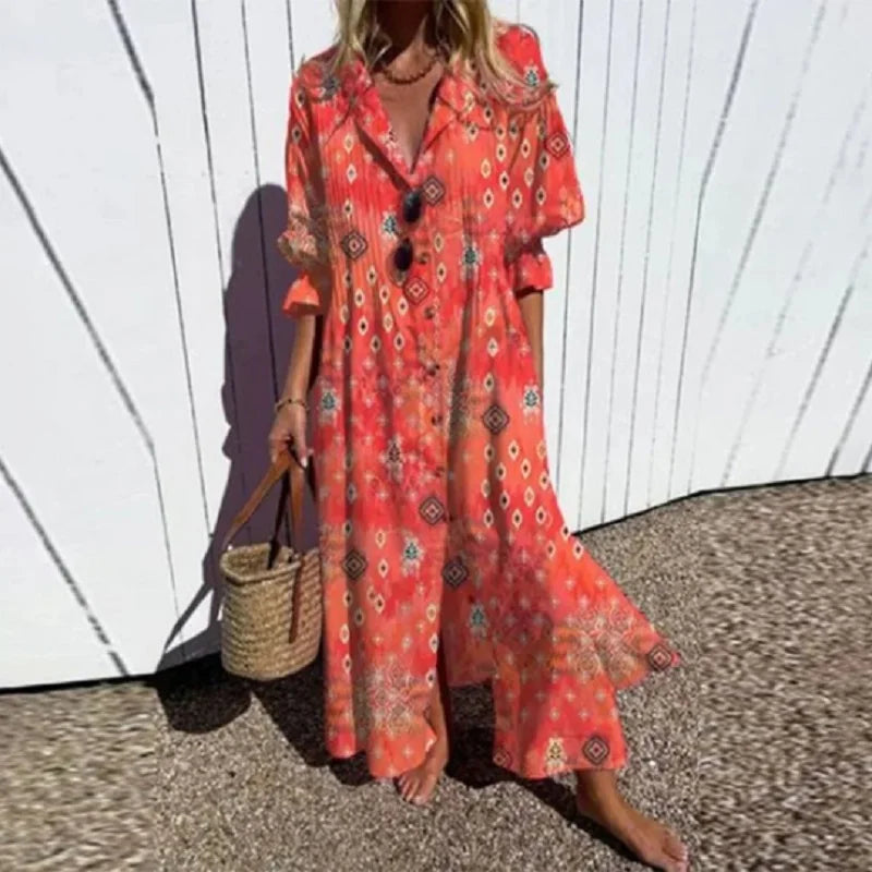Livina – Rochie Damă Boho Lejeră din Material Respirabil de Vară