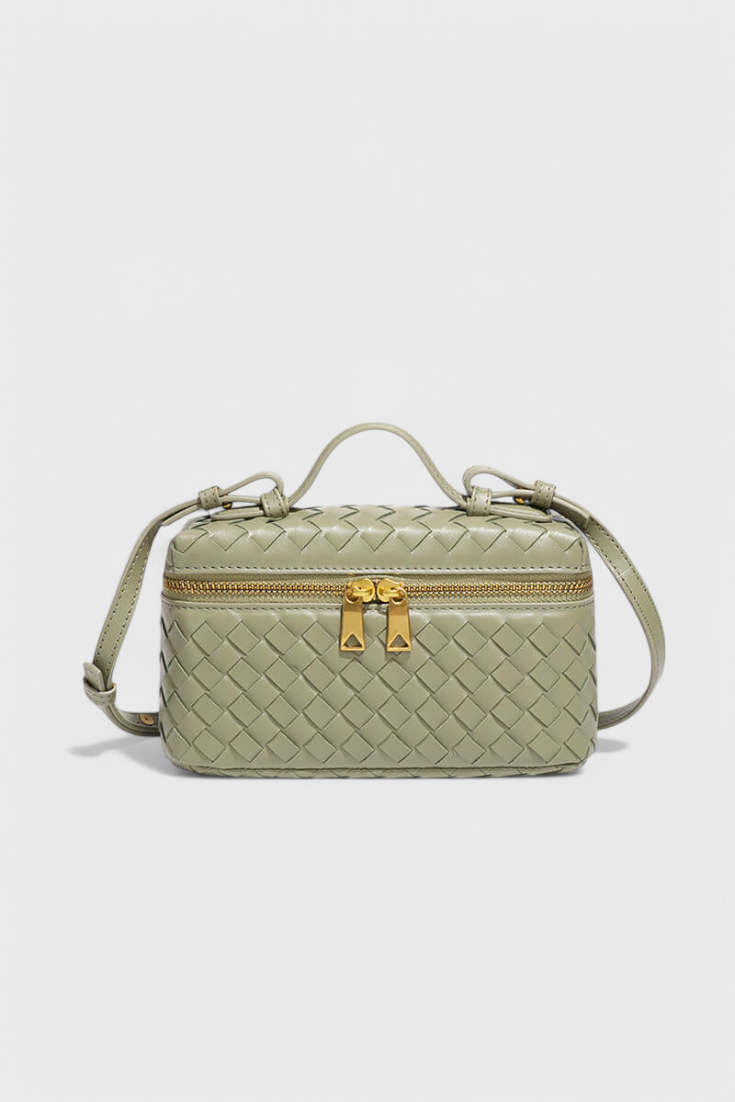 Geantă Mini Milla Woven cu Accente Aurii