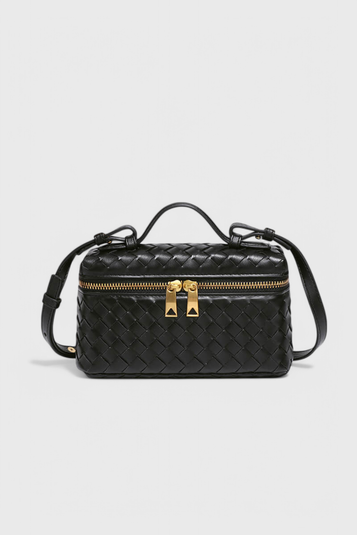Geantă Mini Milla Woven cu Accente Aurii