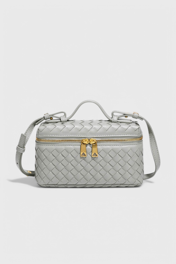 Geantă Mini Milla Woven cu Accente Aurii