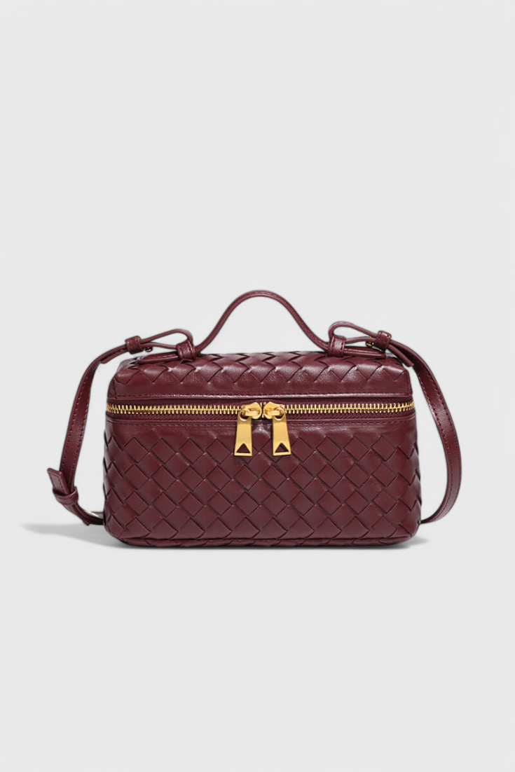 Geantă Mini Milla Woven cu Accente Aurii