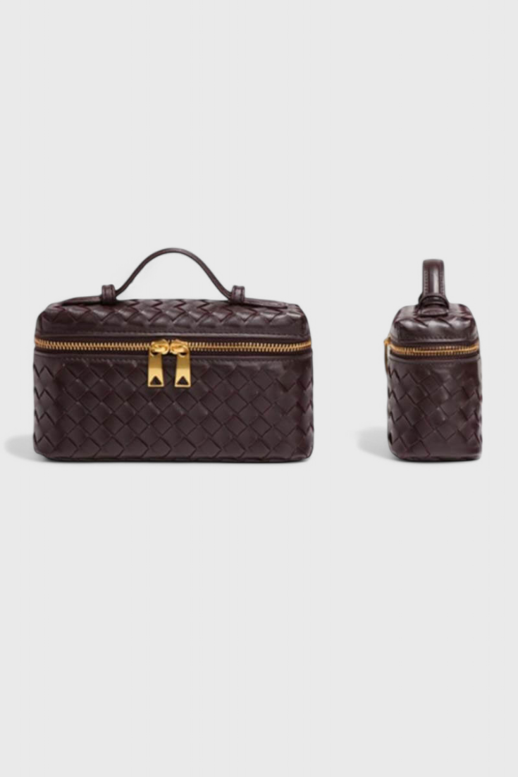 Geantă Mini Milla Woven cu Accente Aurii