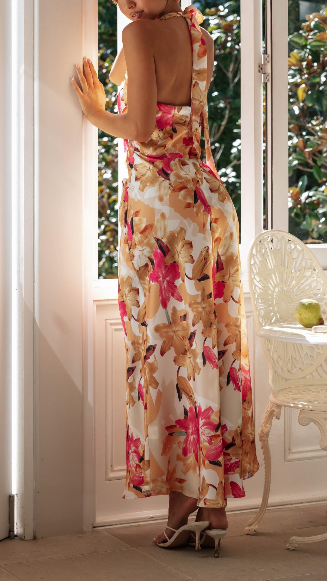 Shannon | Rochie Maxi Florală cu Guler Halter