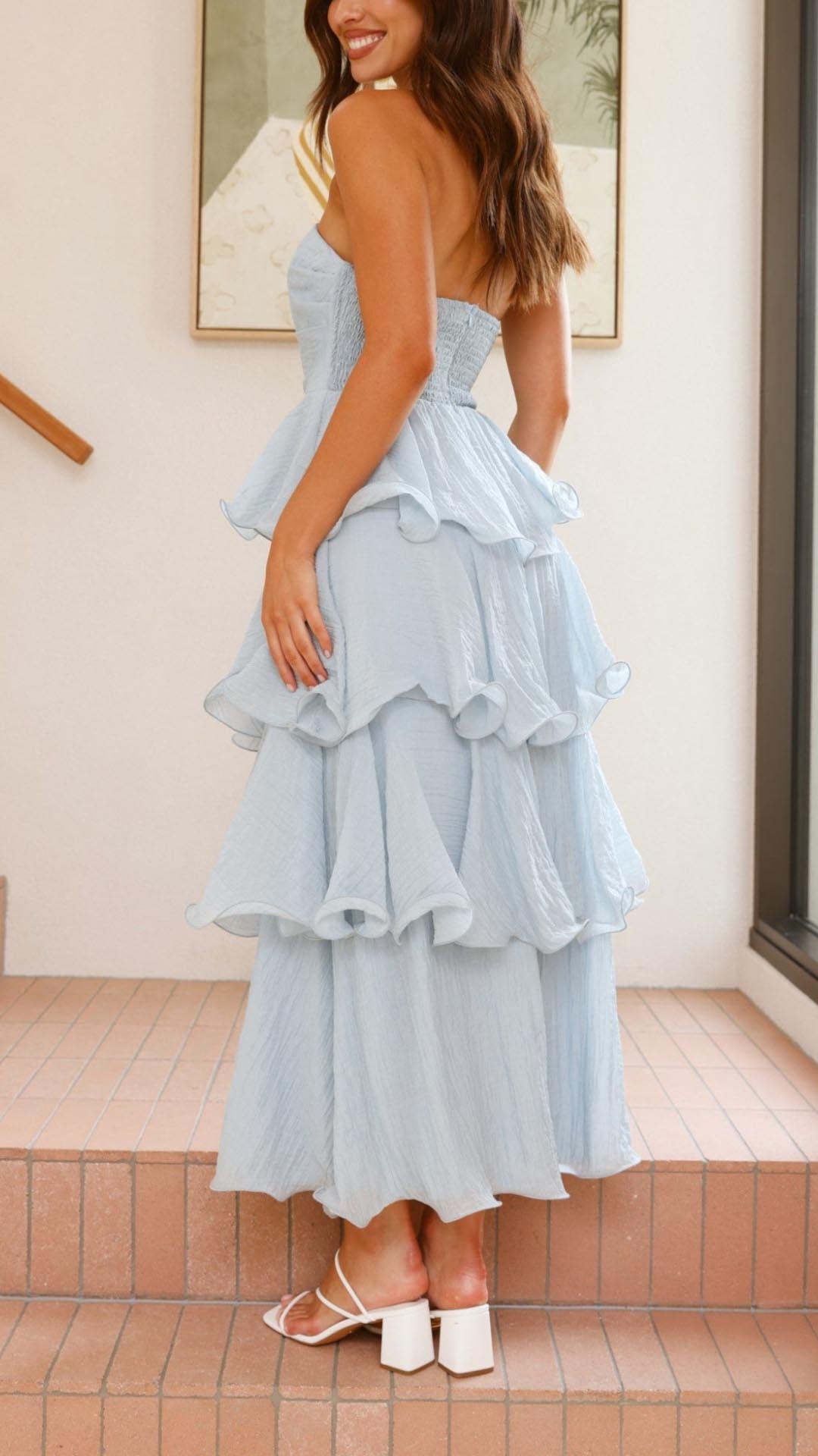 Kate | Rochie Maxi cu Volane în Straturi