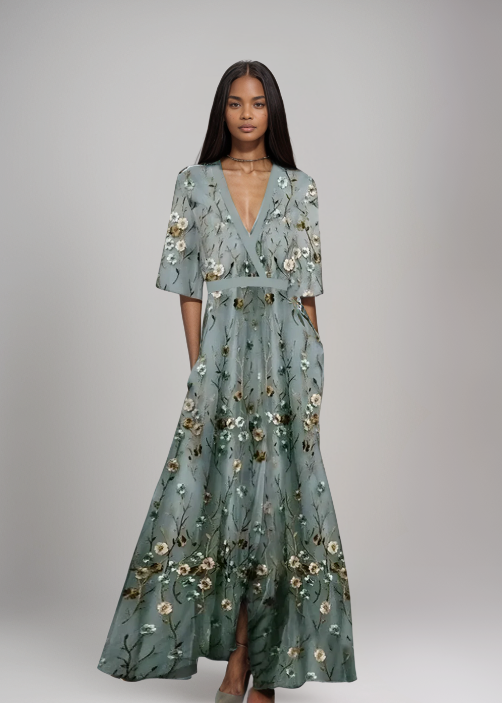 Lorelei™ | Rochie maxi brodată cu model floral