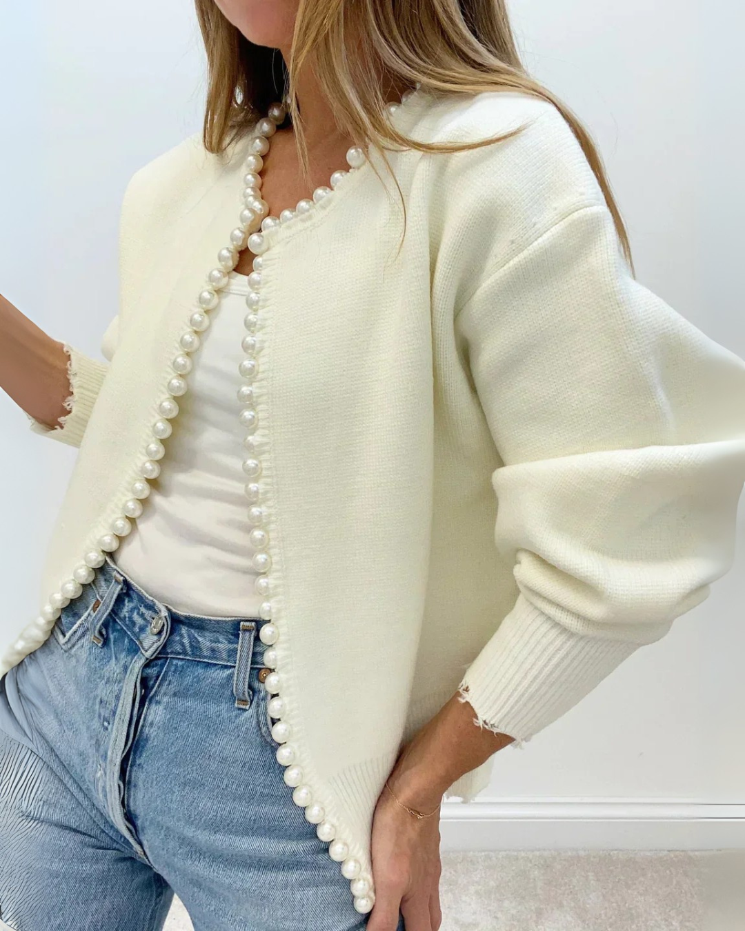 Kalina | Cardigan Chic cu Perle