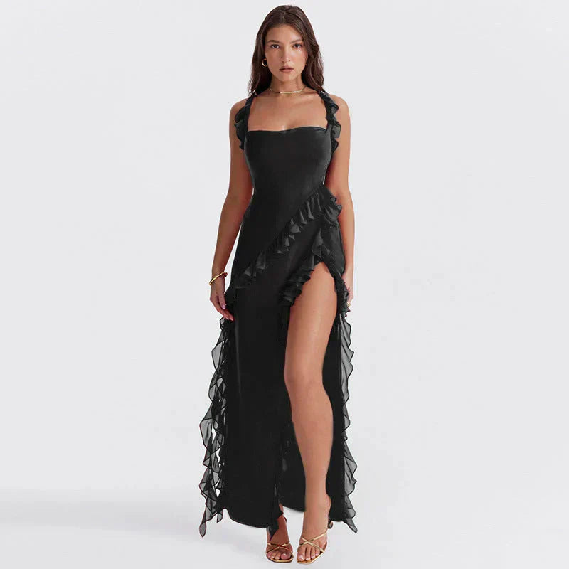Rochia Valerie de Vară - Rochie Elegantă cu Fendă pentru Ocazii Stilate