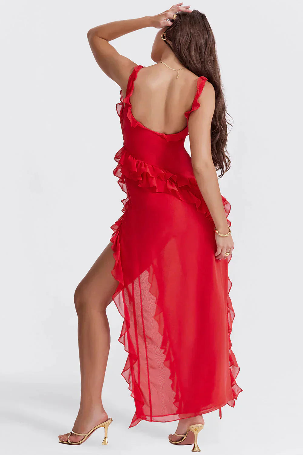 Rochia Valerie de Vară - Rochie Elegantă cu Fendă pentru Ocazii Stilate