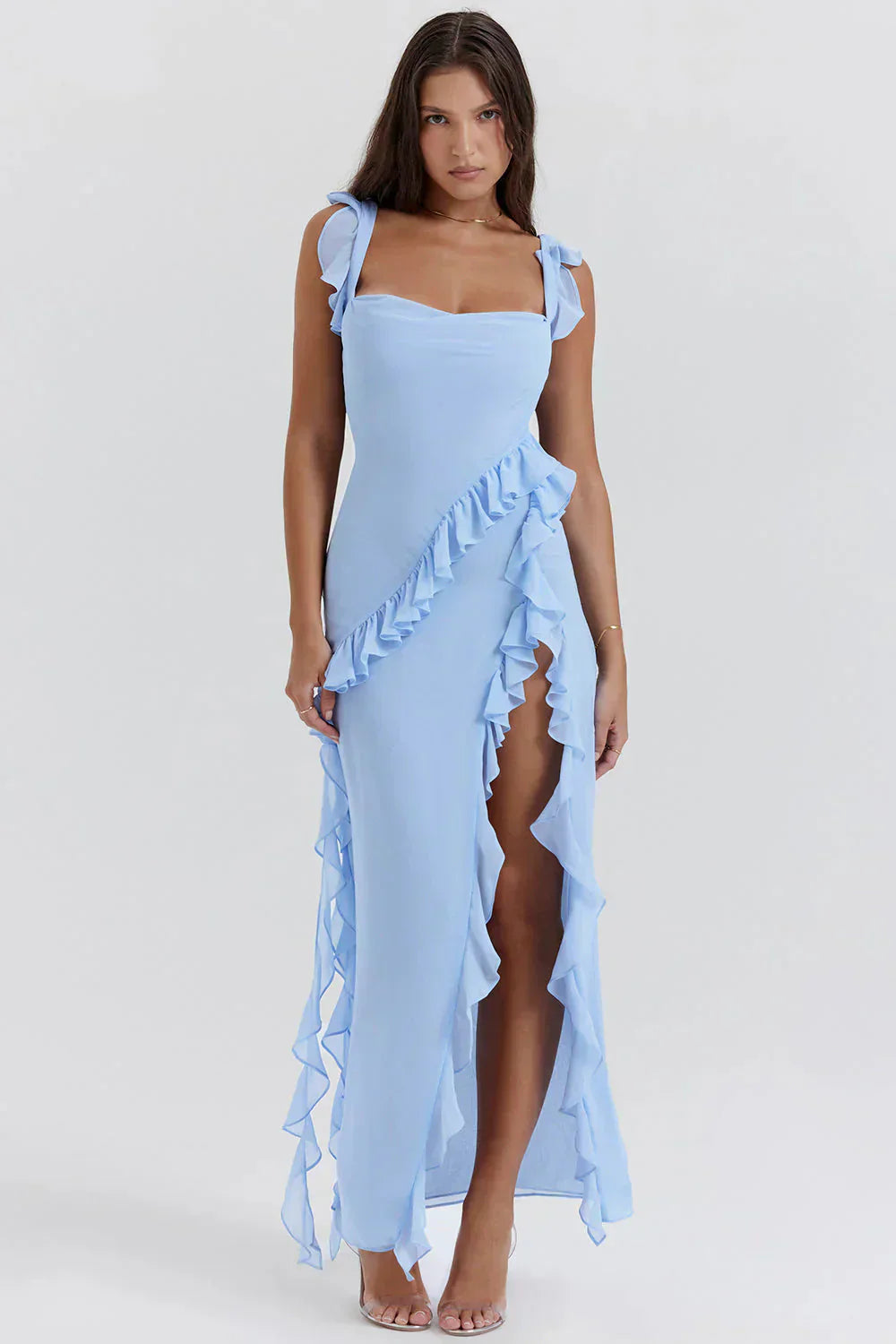 Rochia Valerie de Vară - Rochie Elegantă cu Fendă pentru Ocazii Stilate