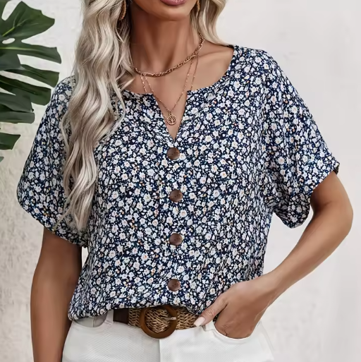 Verna – Bluză de Damă Elegantă cu Imprimeu Floral