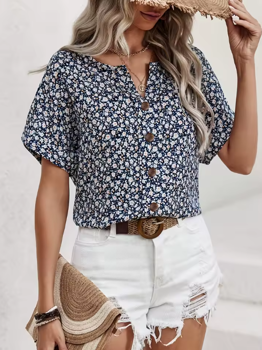 Verna – Bluză de Damă Elegantă cu Imprimeu Floral