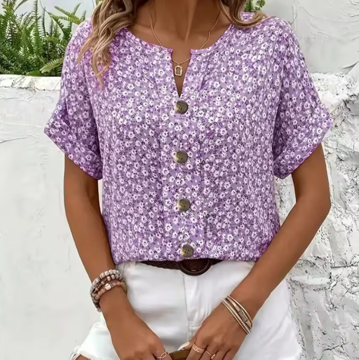 Verna – Bluză de Damă Elegantă cu Imprimeu Floral