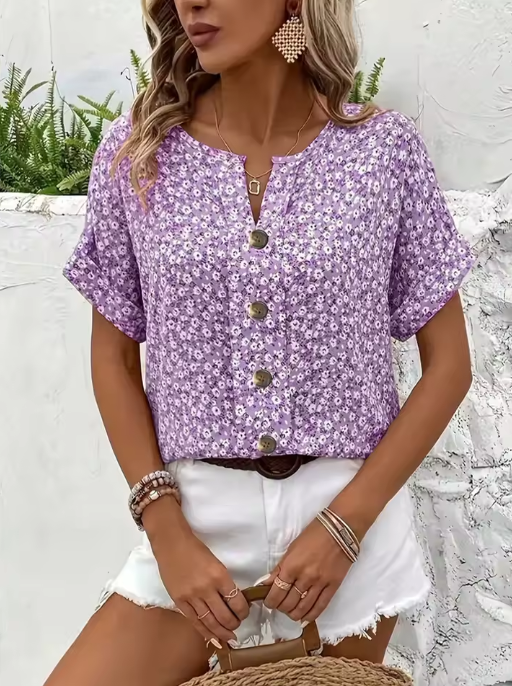 Verna – Bluză de Damă Elegantă cu Imprimeu Floral