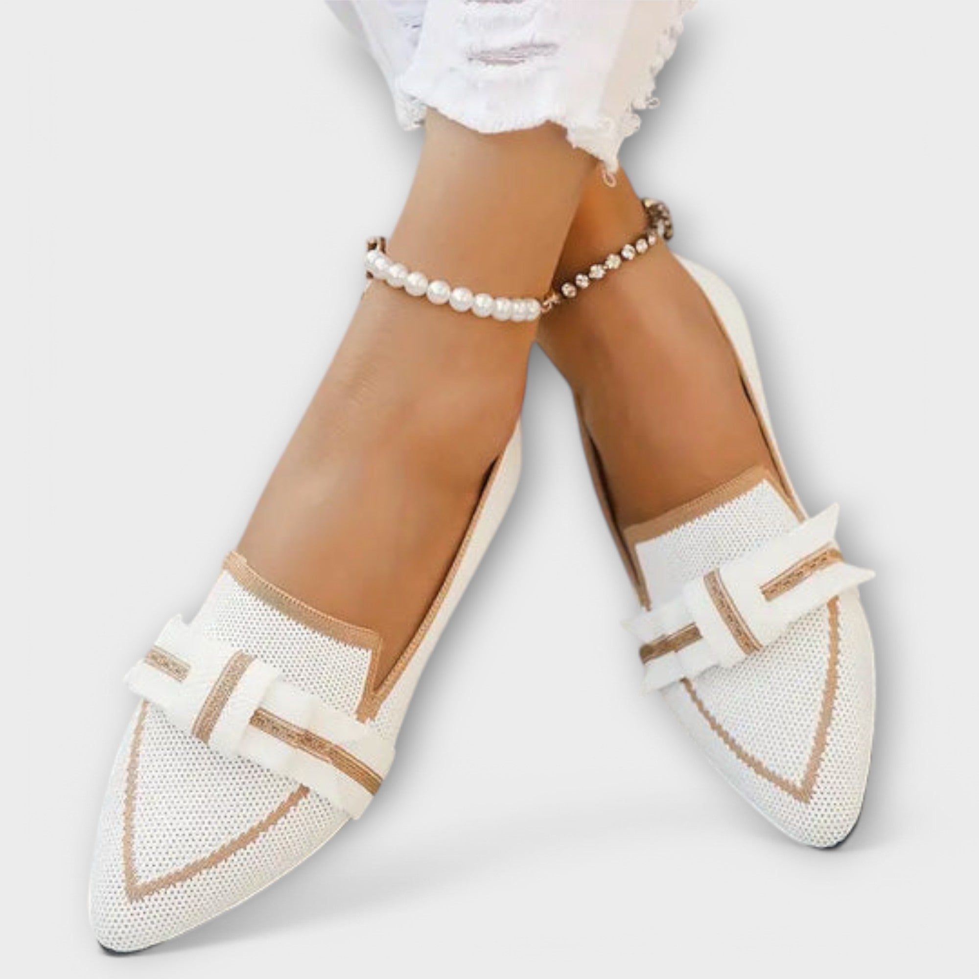Pantofi plată pentru femei cu model legat