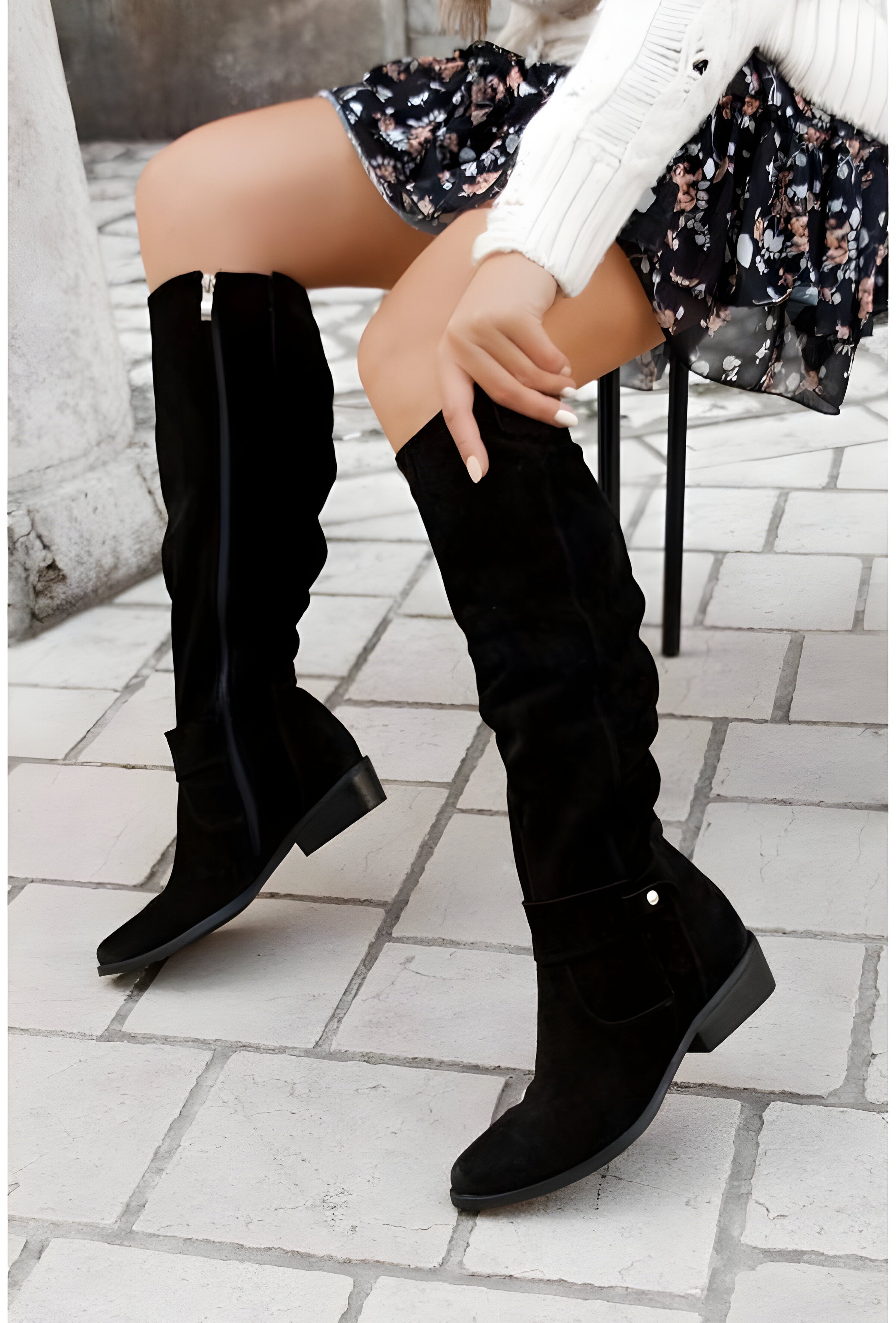 Sadie – Botine de Damă Piele Până la Genunchi Elegante
