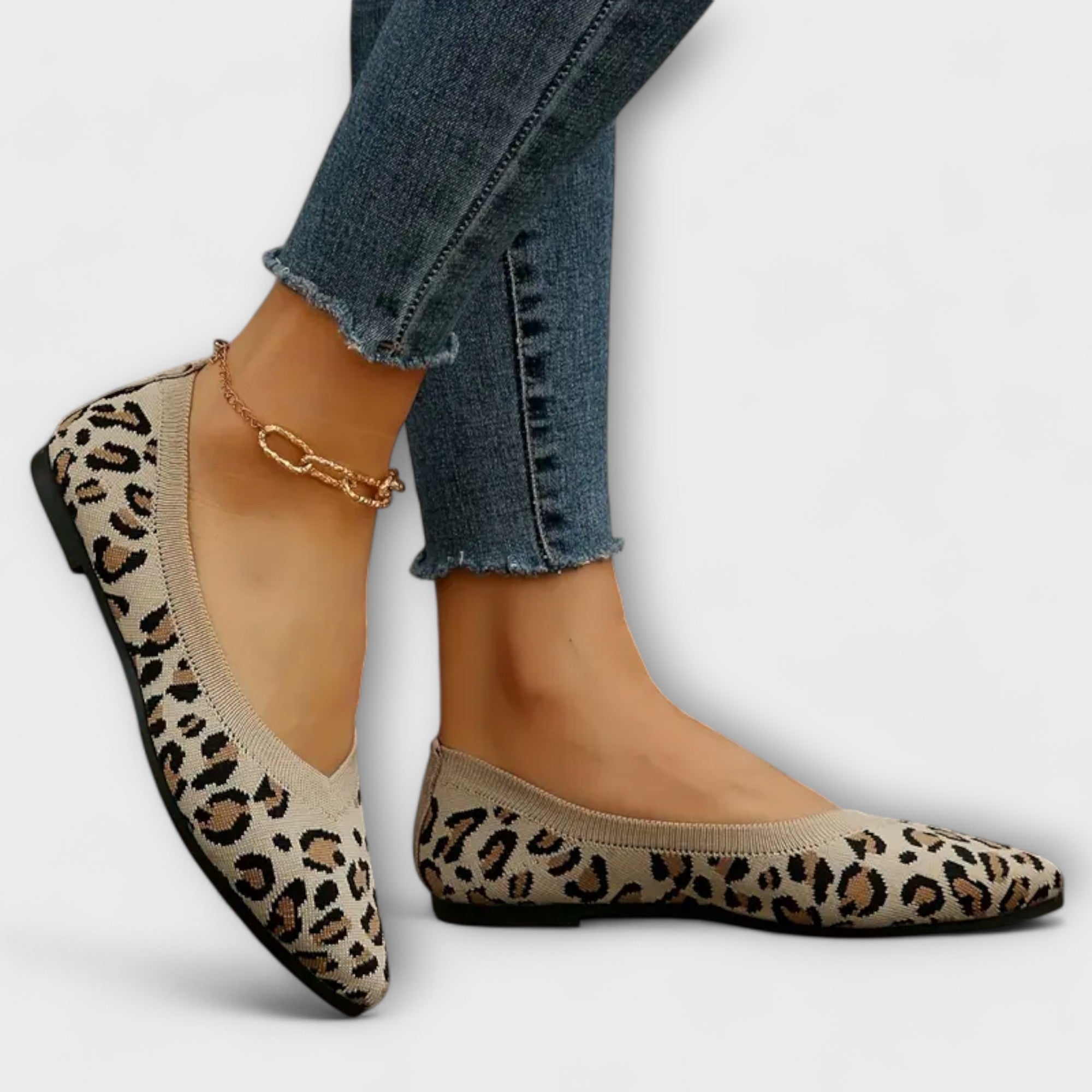 Ana – Balerini de Damă cu Vârf Ascuțit și Model Leopard