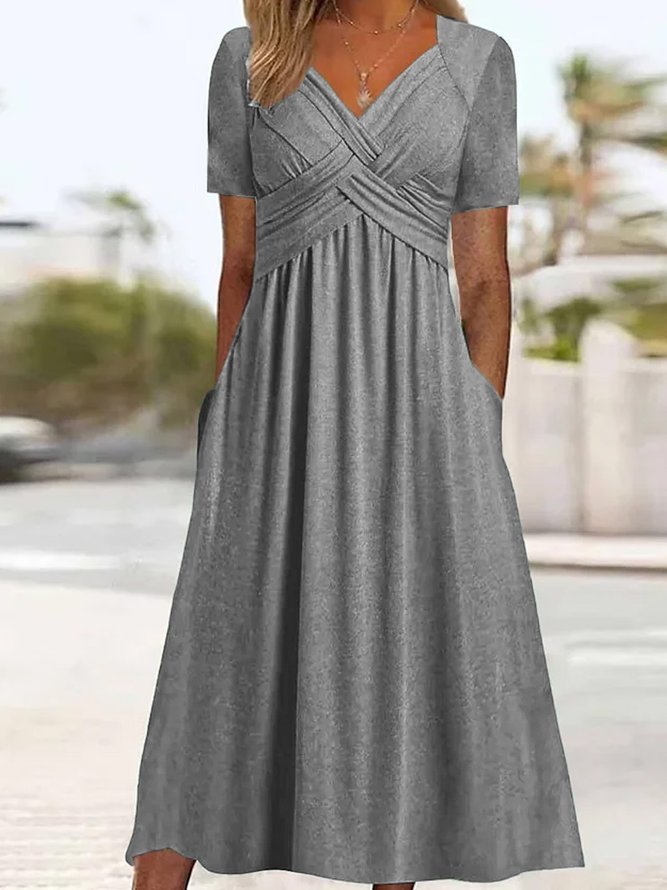 Delilah – Rochie Midi de Damă cu Talie și Buzunare