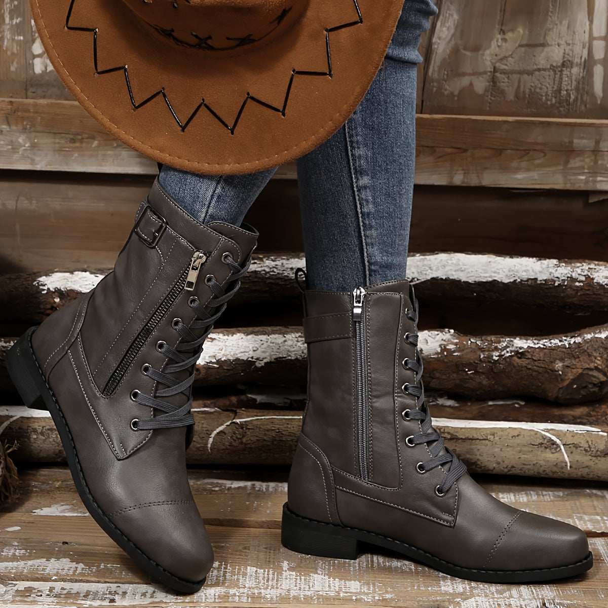 Karina – Botine de Damă din Piele cu Fermoar Lateral Confortabile