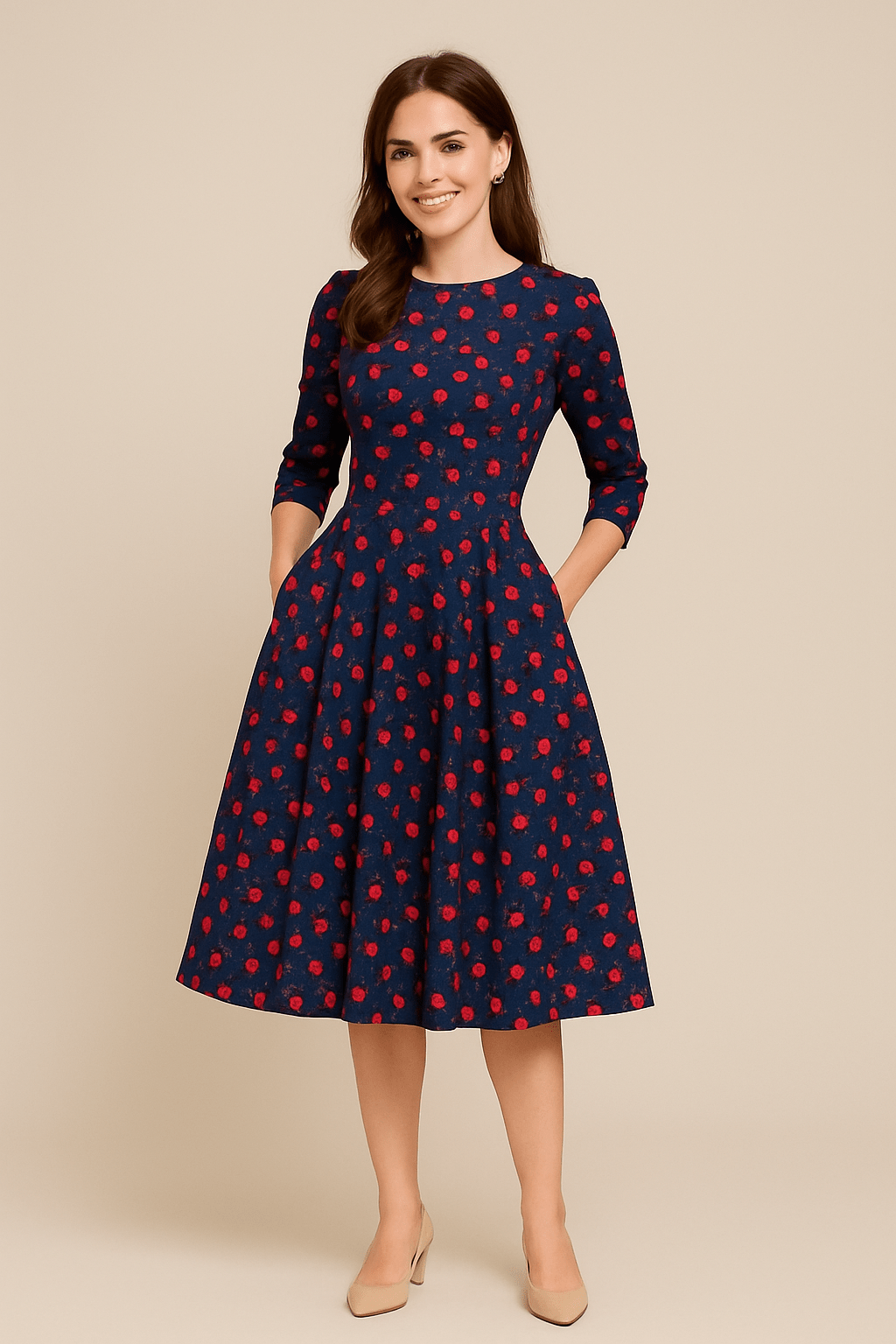 Rochie A-Line pentru Femei Malie - Stil Elegant cu Imprimare Florală