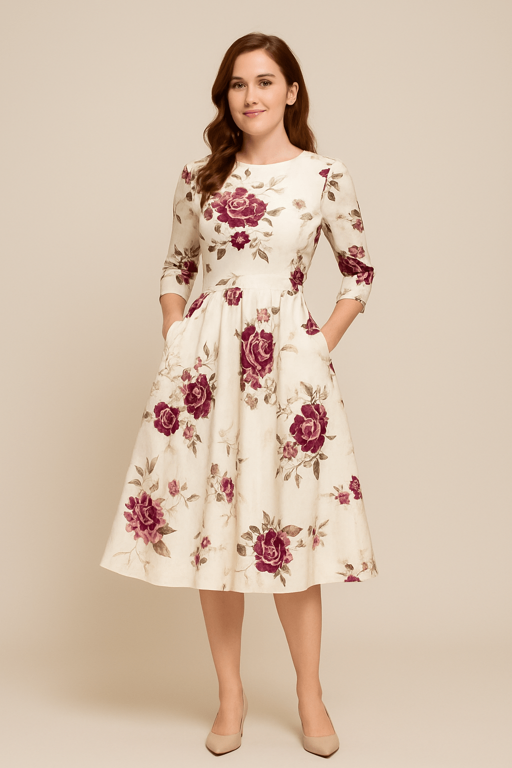 Rochie A-Line pentru Femei Malie - Stil Elegant cu Imprimare Florală