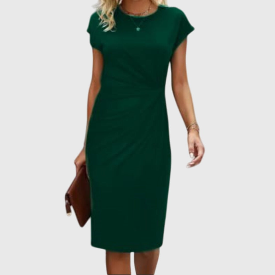Anouk - Rochie midi formală cu mânecă scurtă pentru femei