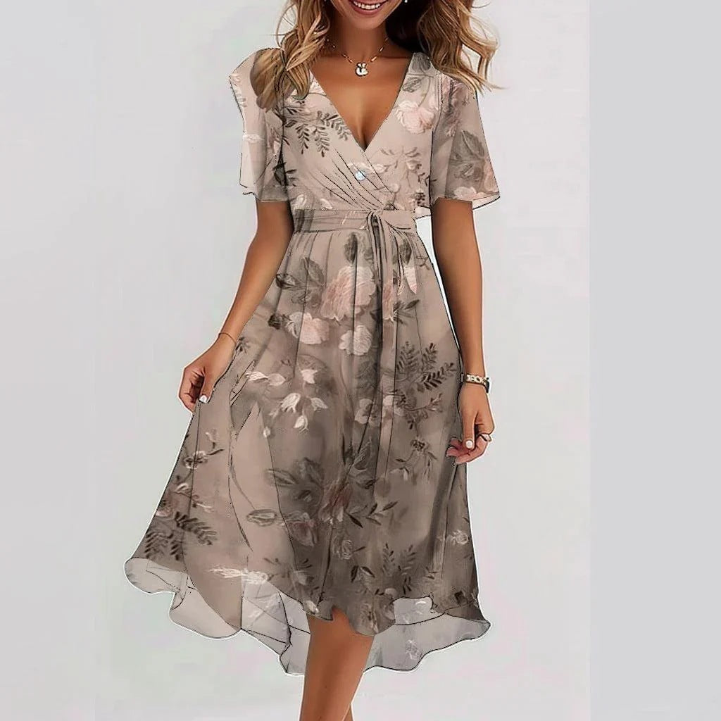 Lina™ | Rochie Elegantă cu Mâneci Scurte