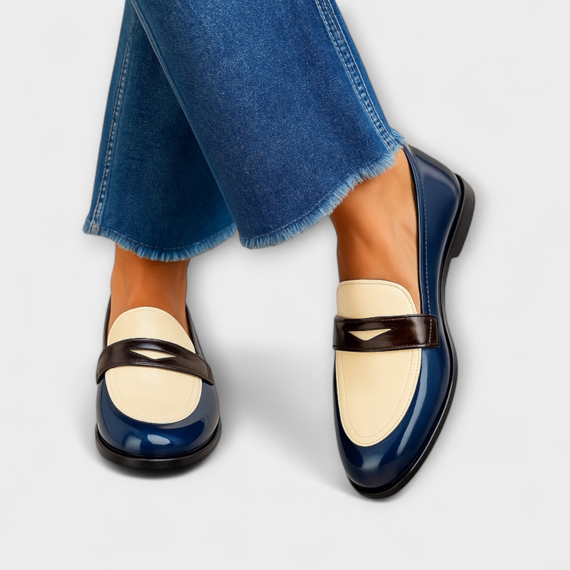 Claudia – Loafers de Damă Elegante cu Detaliu Contrastant