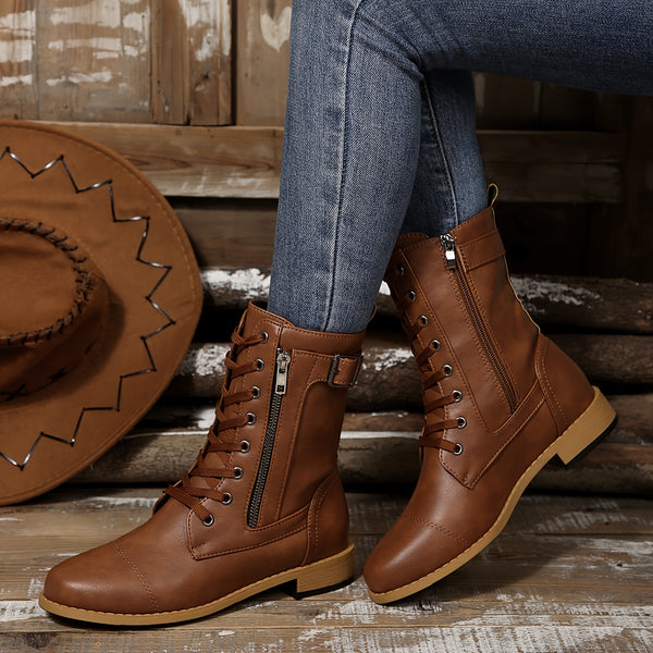 Karina – Botine de Damă din Piele cu Fermoar Lateral Confortabile