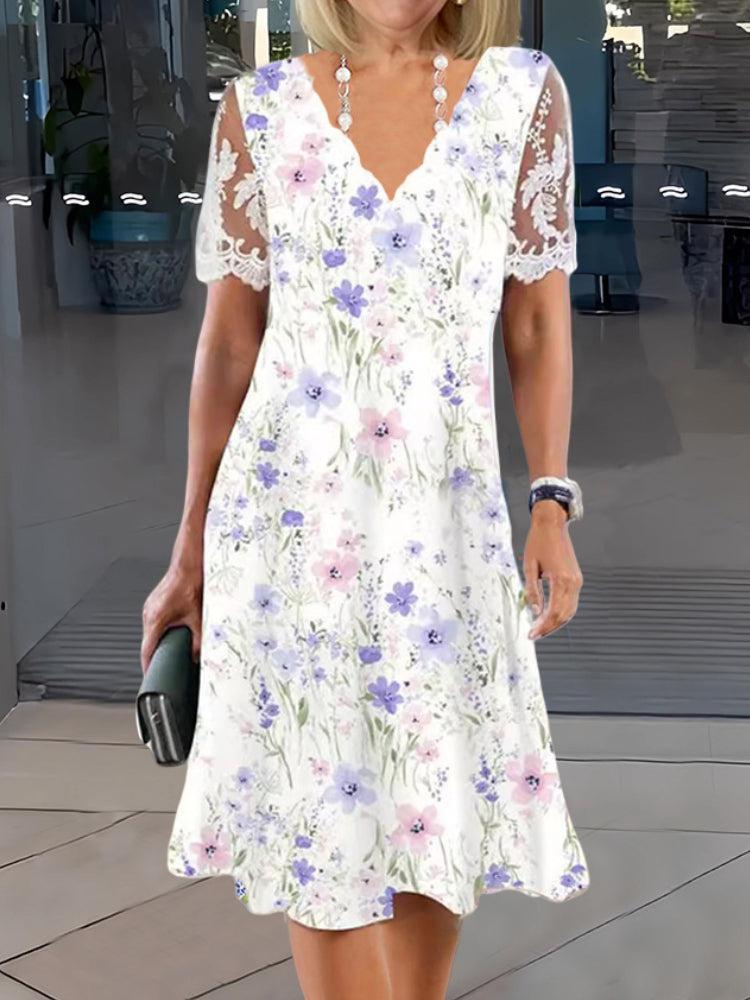 Harlyn - Rochie Midi cu Dantelă Florală Dulce